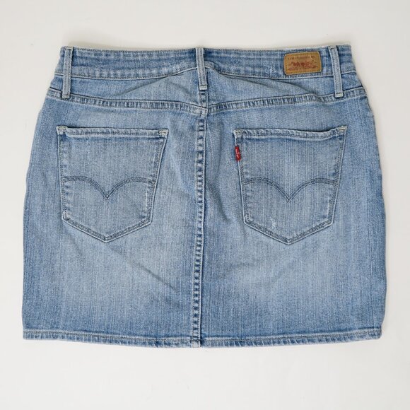 Levis Light Wash Mid Rise Denim Mini Skirt - Picture 4 of 8